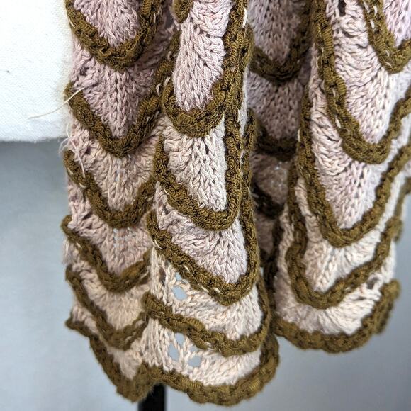 Anthropologie Tie Front Open Back Wrap Sweater Cardigan Festival Retro 70s XS/S - Picture 7 of 10